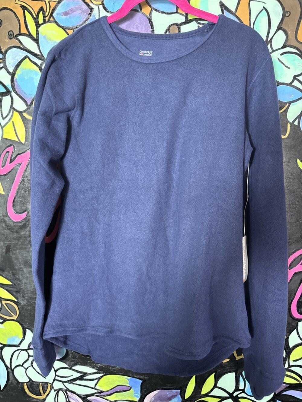 ClimateRight CuddlDuds Fleece Baselayer Top, Navy, Large